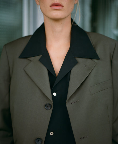 3-BUTTON JACKET IN VIRGIN WOOL