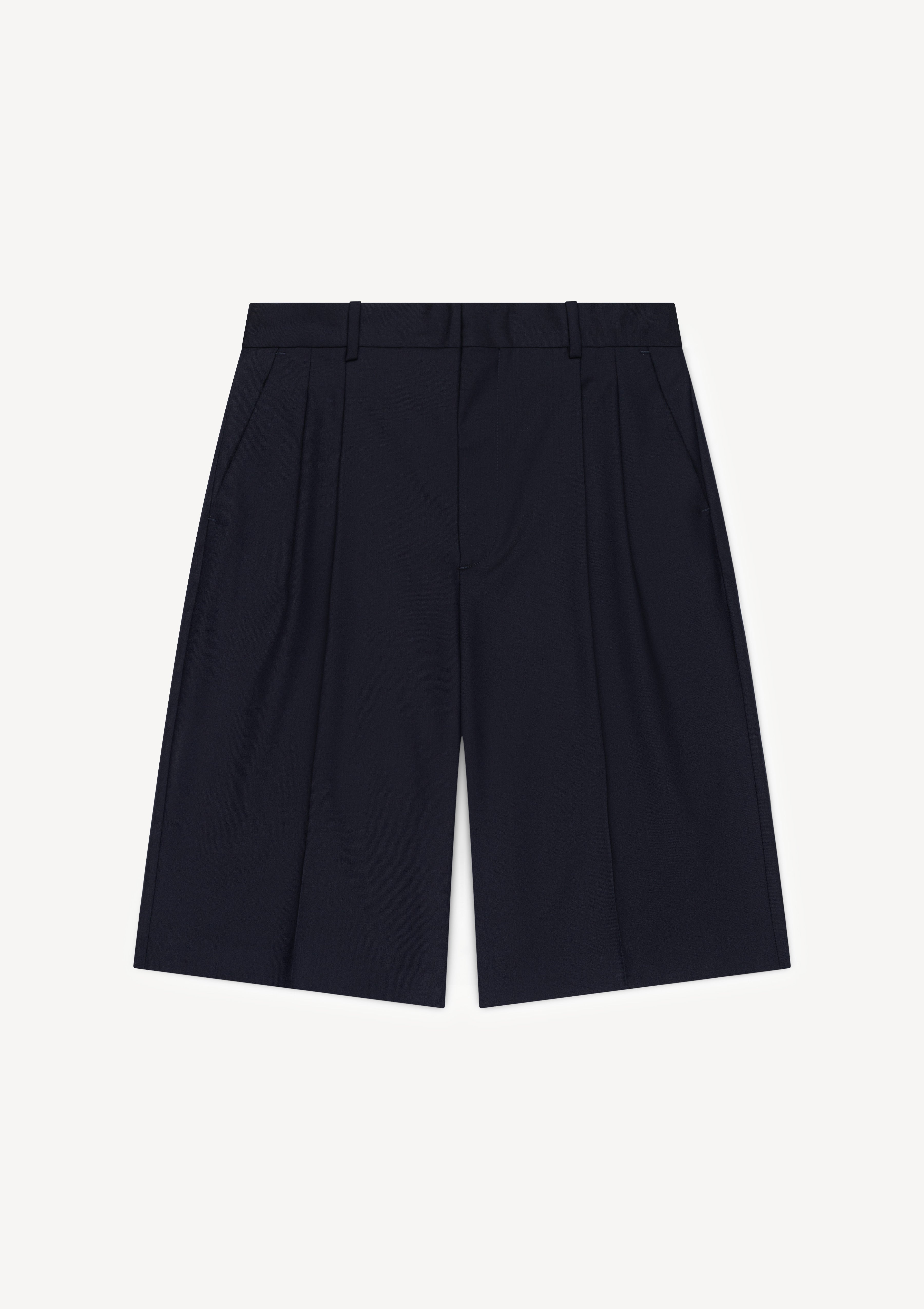 PLEATED SHORTS in wool