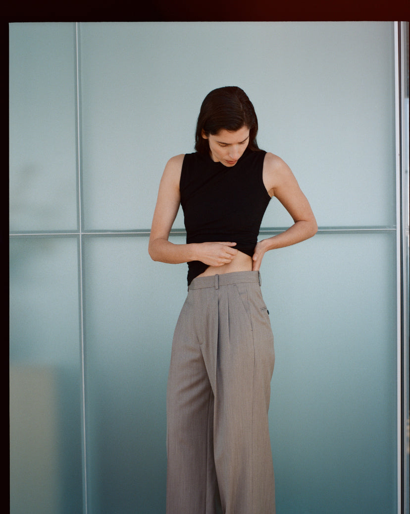 PLEATED TROUSERS in wool