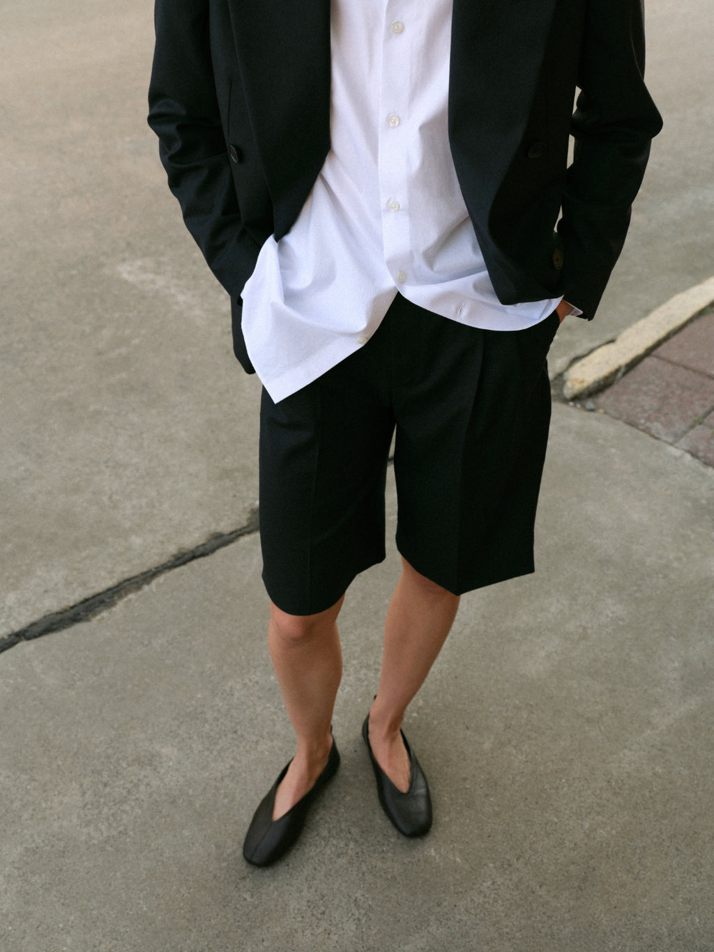 PLEATED SHORTS in wool