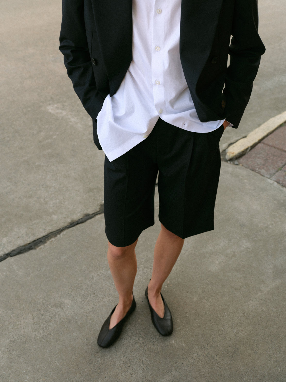 PLEATED SHORTS in wool