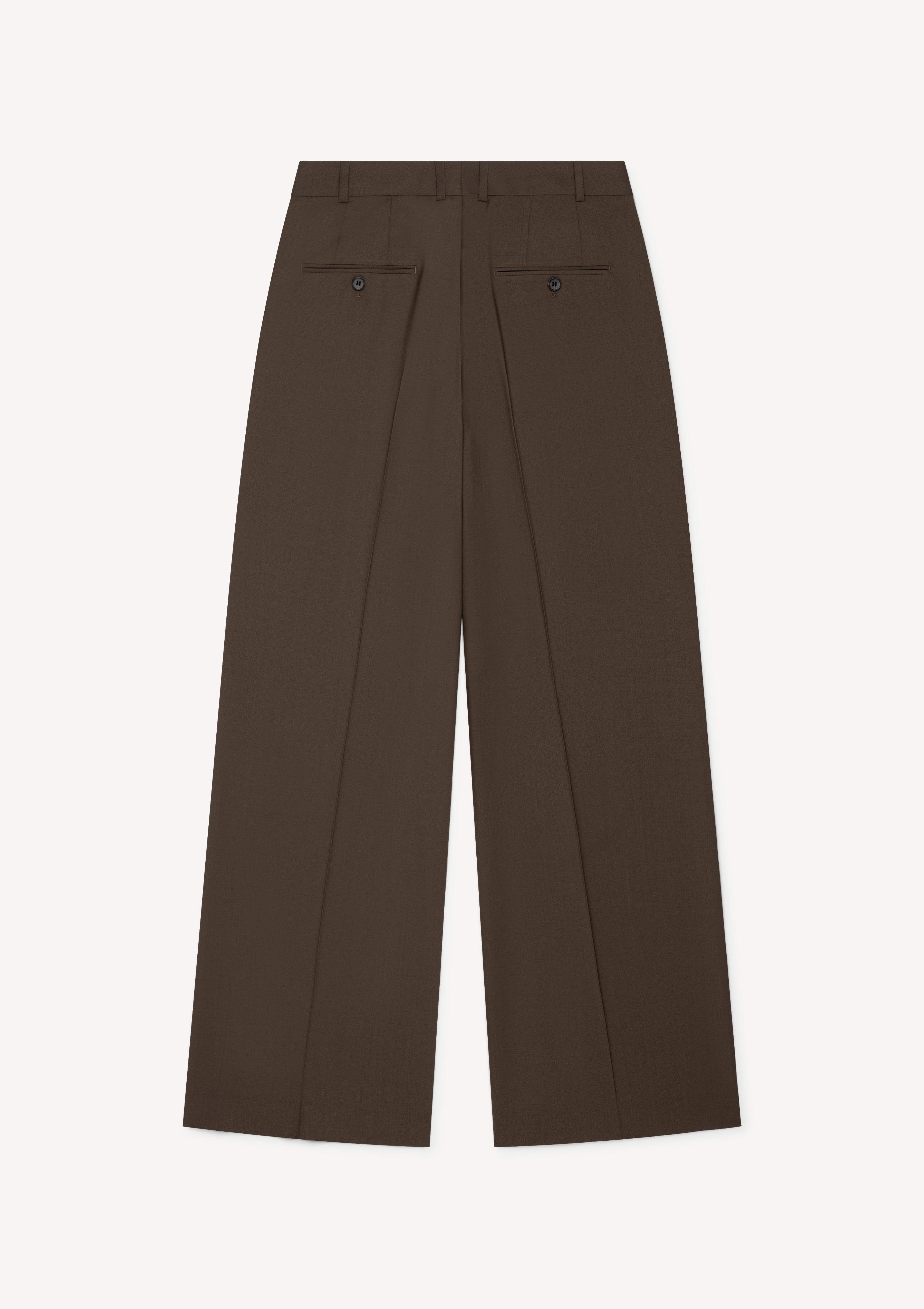 PLEATED WIDE-LEG TROUSERS IN VIRGIN WOOL